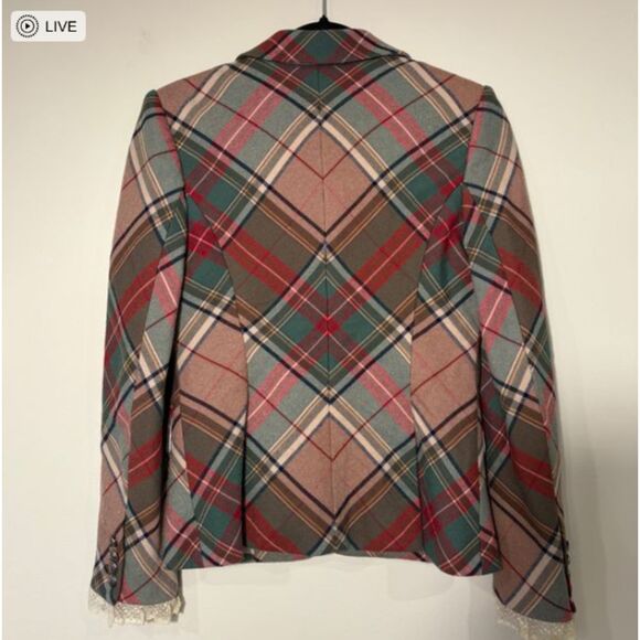 Juicy Couture Vintage Wool Plaid Blazer 4 - Picture 5 of 8